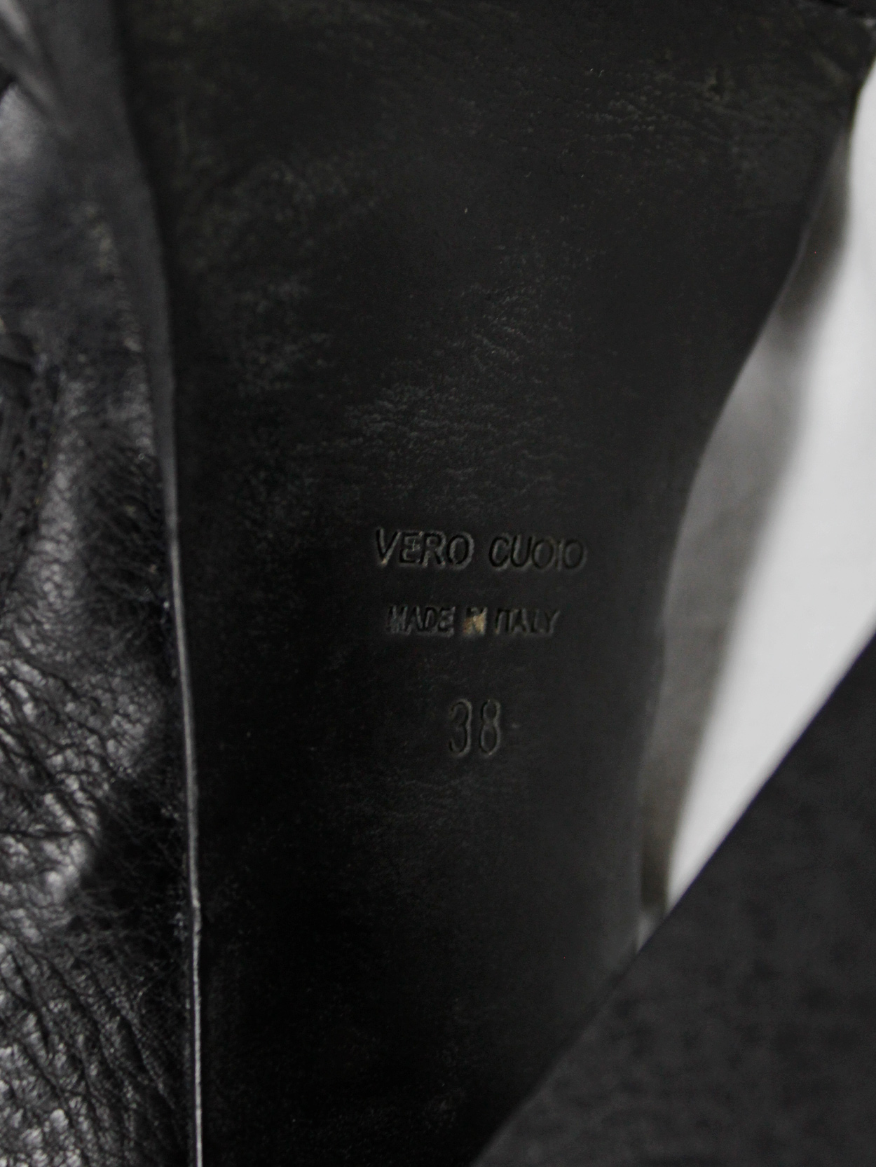 vaniitas Ann Demeulemeester black platform boots with white ombre fall 2012 (2)