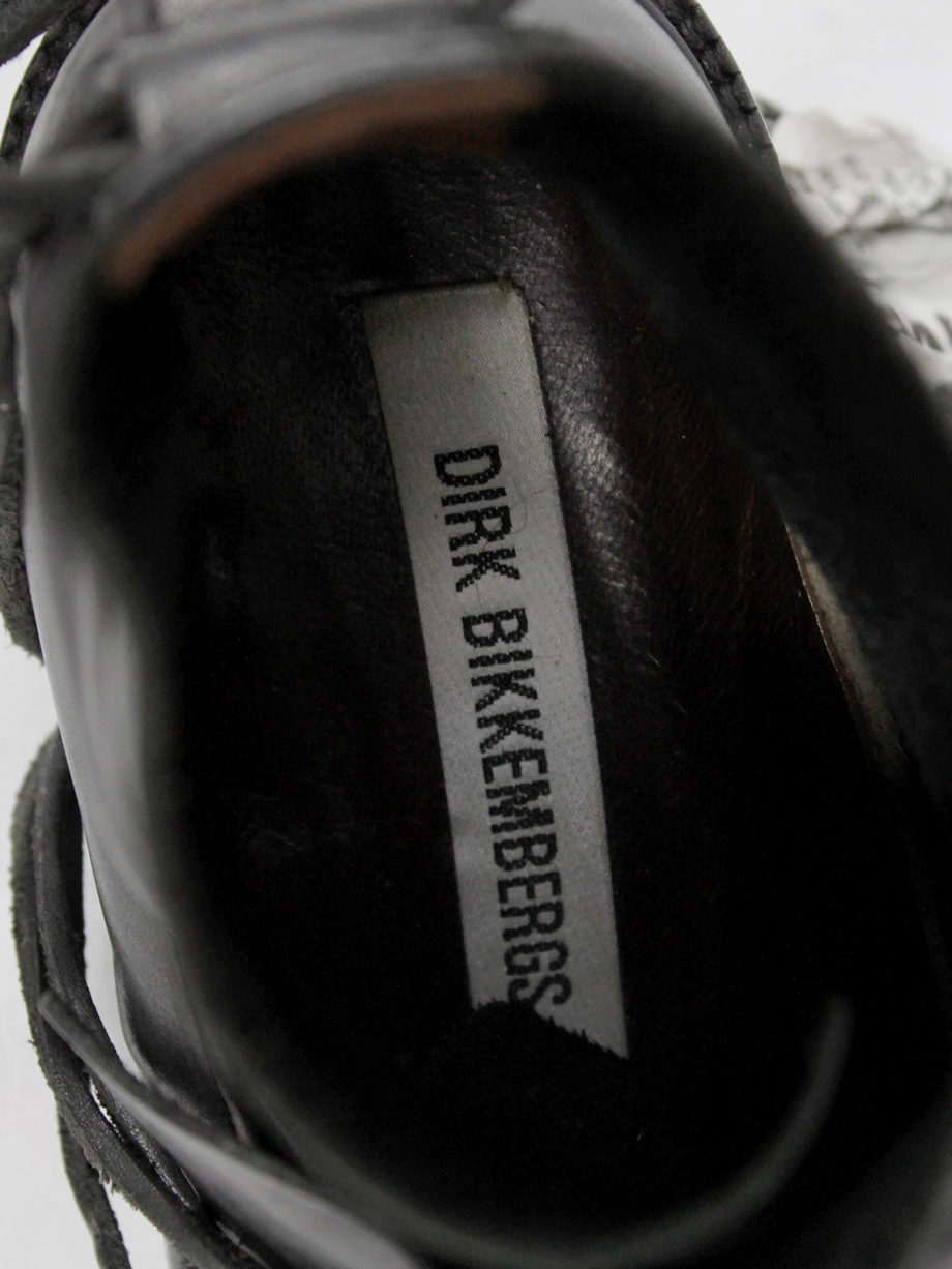 vaniitas Dirk Bikkembergs black boots with flap and laces through the soles (19)