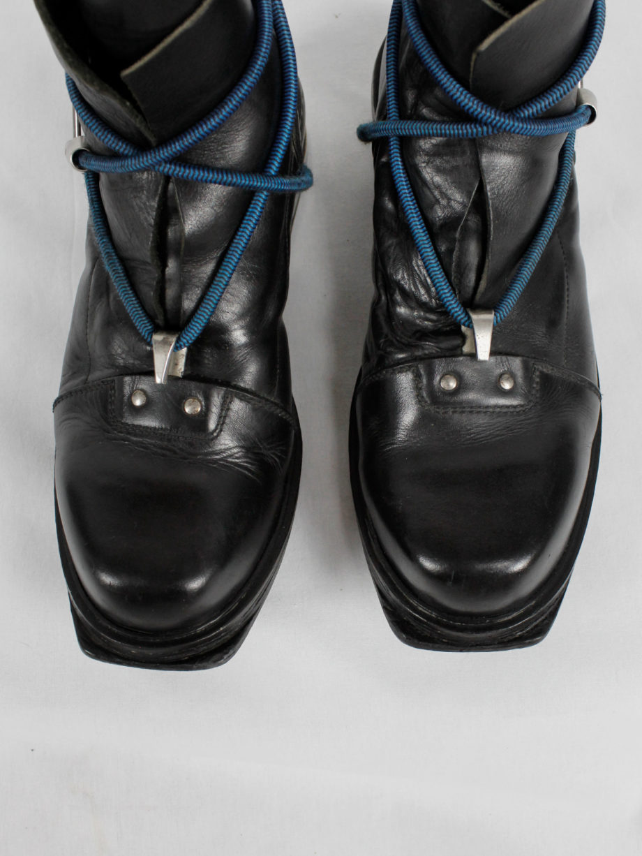 vaniitas Dirk Bikkembergs black mountaineering boots with metal heel and elastics fall 1996 (10)