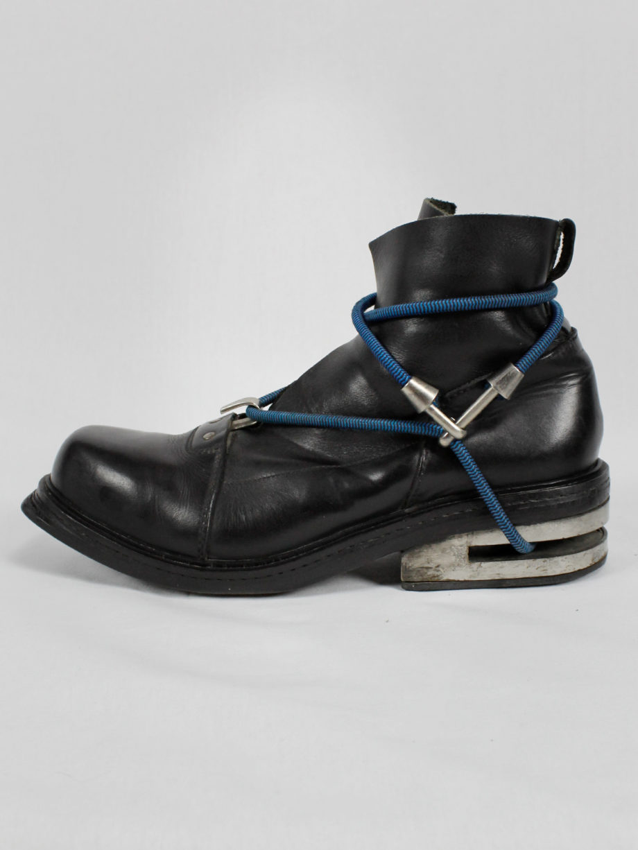 vaniitas Dirk Bikkembergs black mountaineering boots with metal heel and elastics fall 1996 (17)