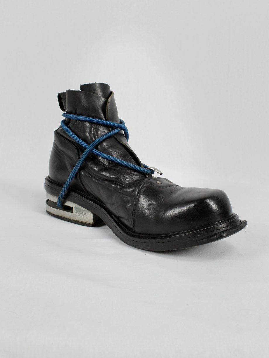 vaniitas Dirk Bikkembergs black mountaineering boots with metal heel and elastics fall 1996 (20)