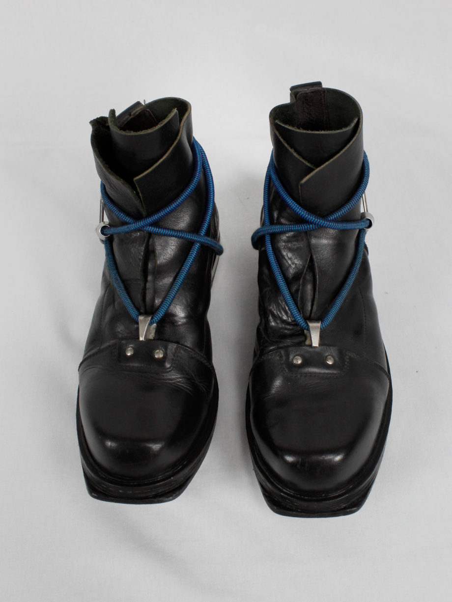 vaniitas Dirk Bikkembergs black mountaineering boots with metal heel and elastics fall 1996 (6)