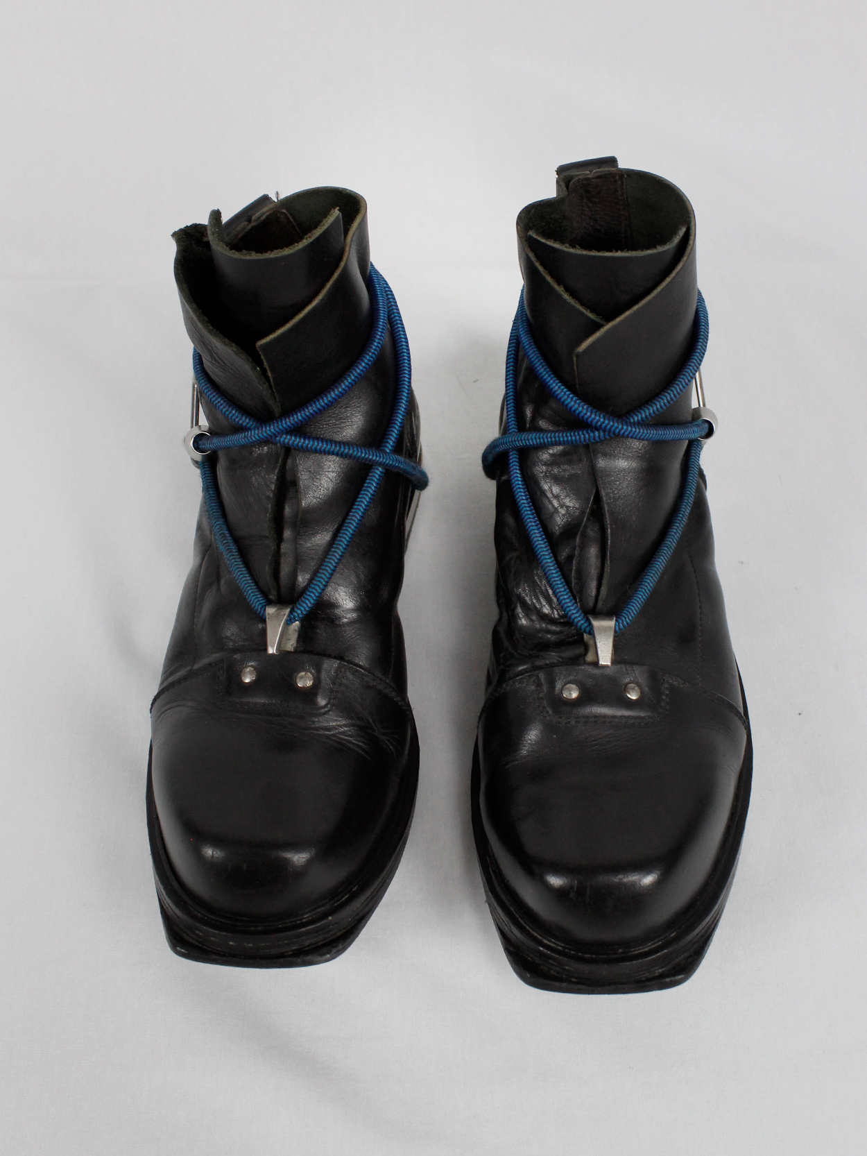 Dirk Bikkembergs black mountaineering boots with metal heel and ...