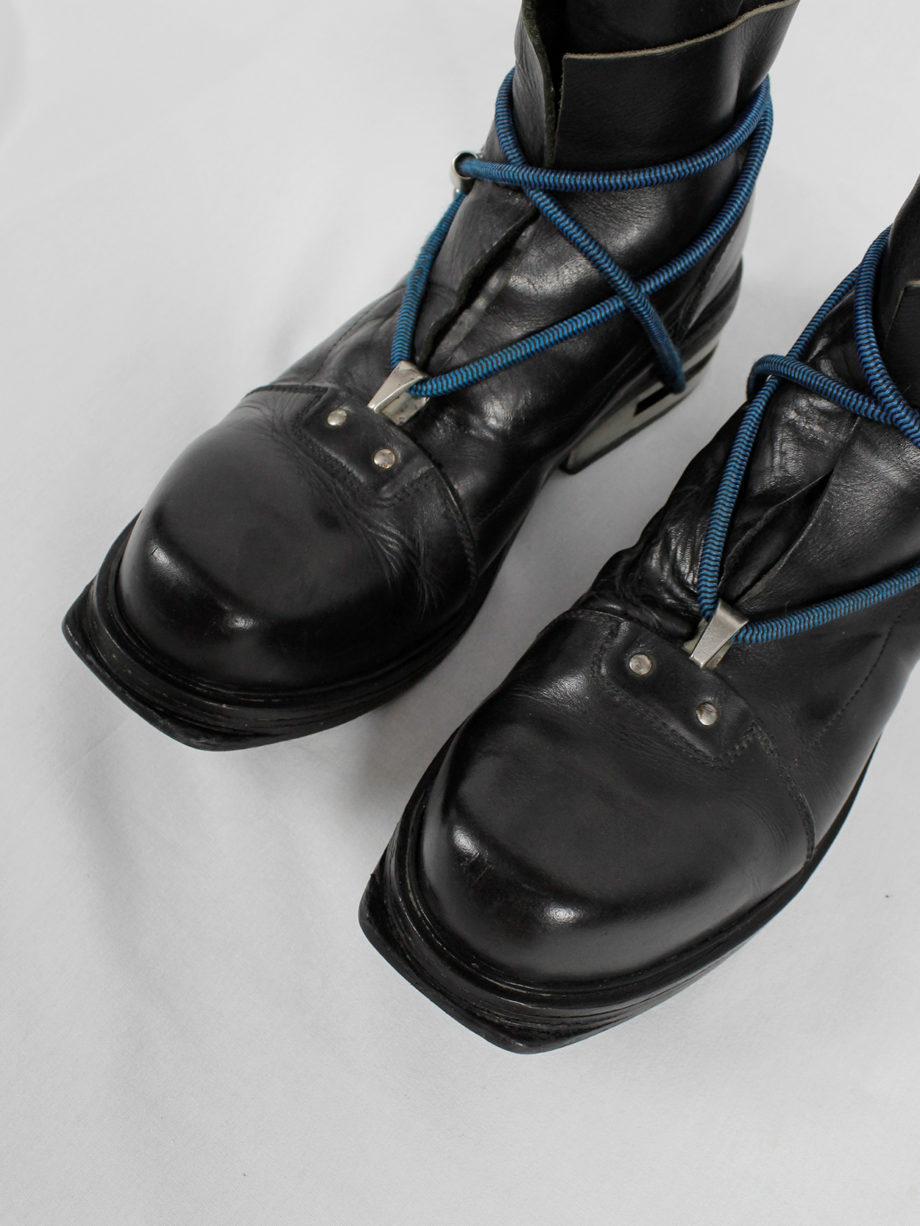 vaniitas Dirk Bikkembergs black mountaineering boots with metal heel and elastics fall 1996 (7)