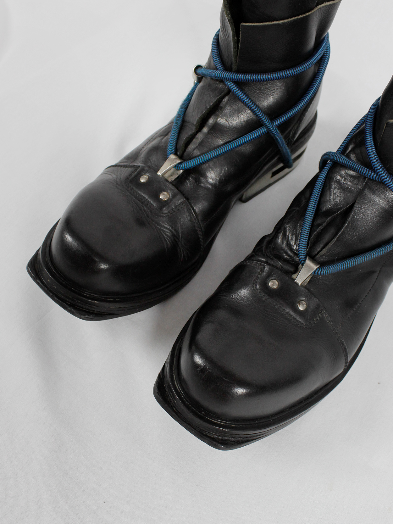 Dirk Bikkembergs black mountaineering boots with metal heel and ...