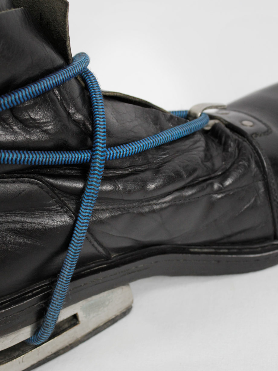 vaniitas Dirk Bikkembergs black mountaineering boots with metal heel and elastics fall 1996 (8)