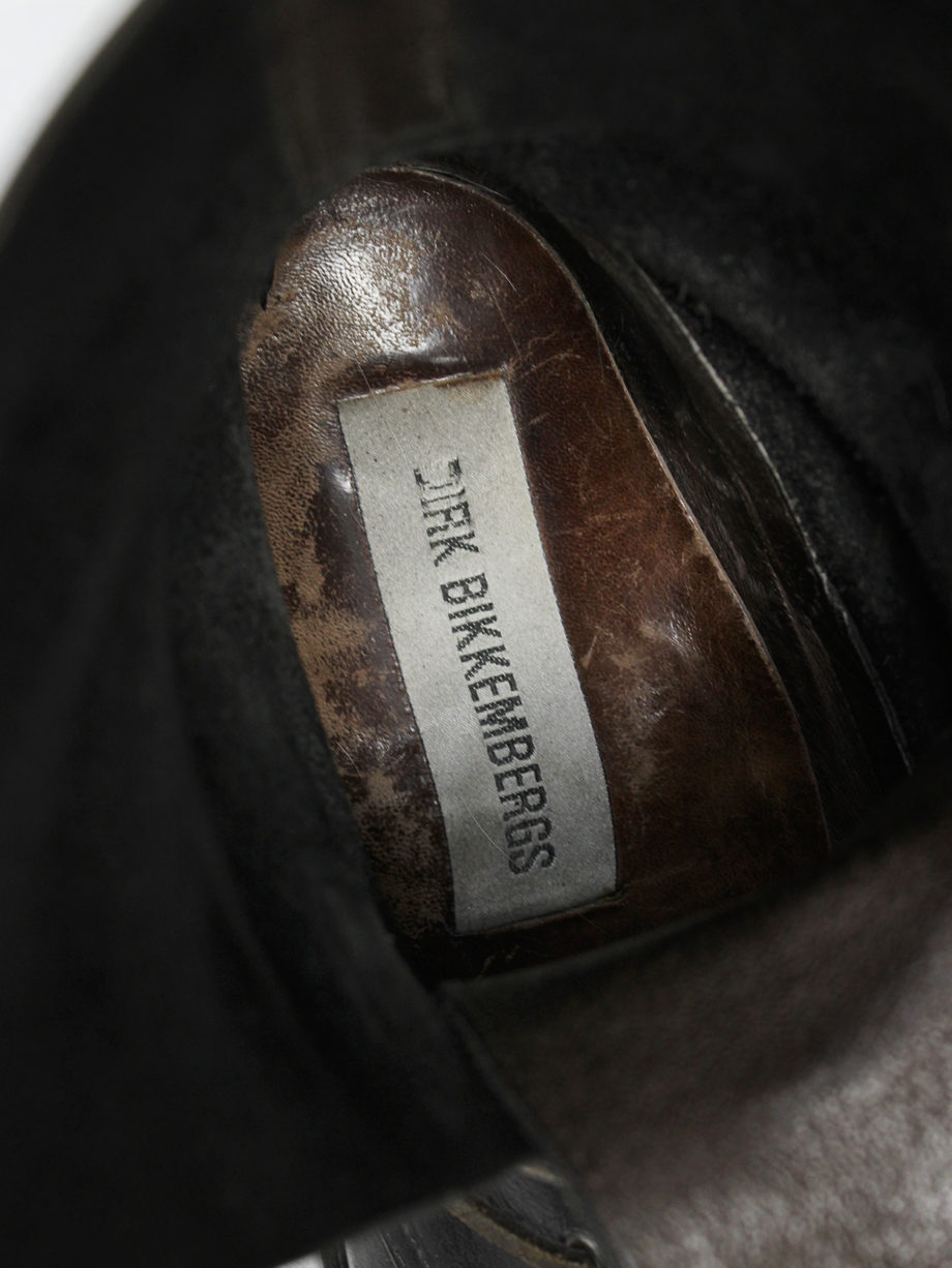 vaniitas Dirk Bikkembergs black tall boots with laces through the metal heel 90s (18)