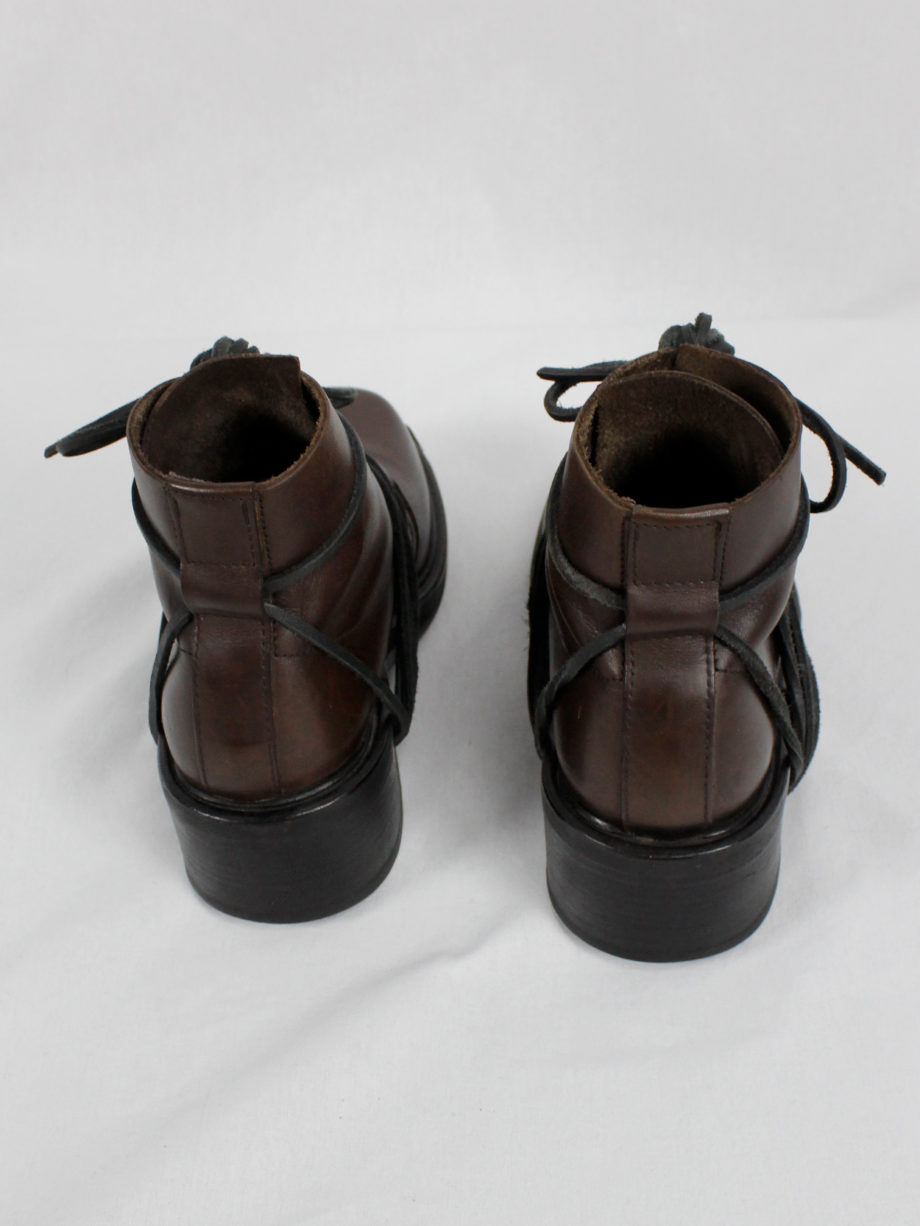 vaniitas Dirk Bikkembergs brown mountaineering boots with laces through the soles 1990s (10)