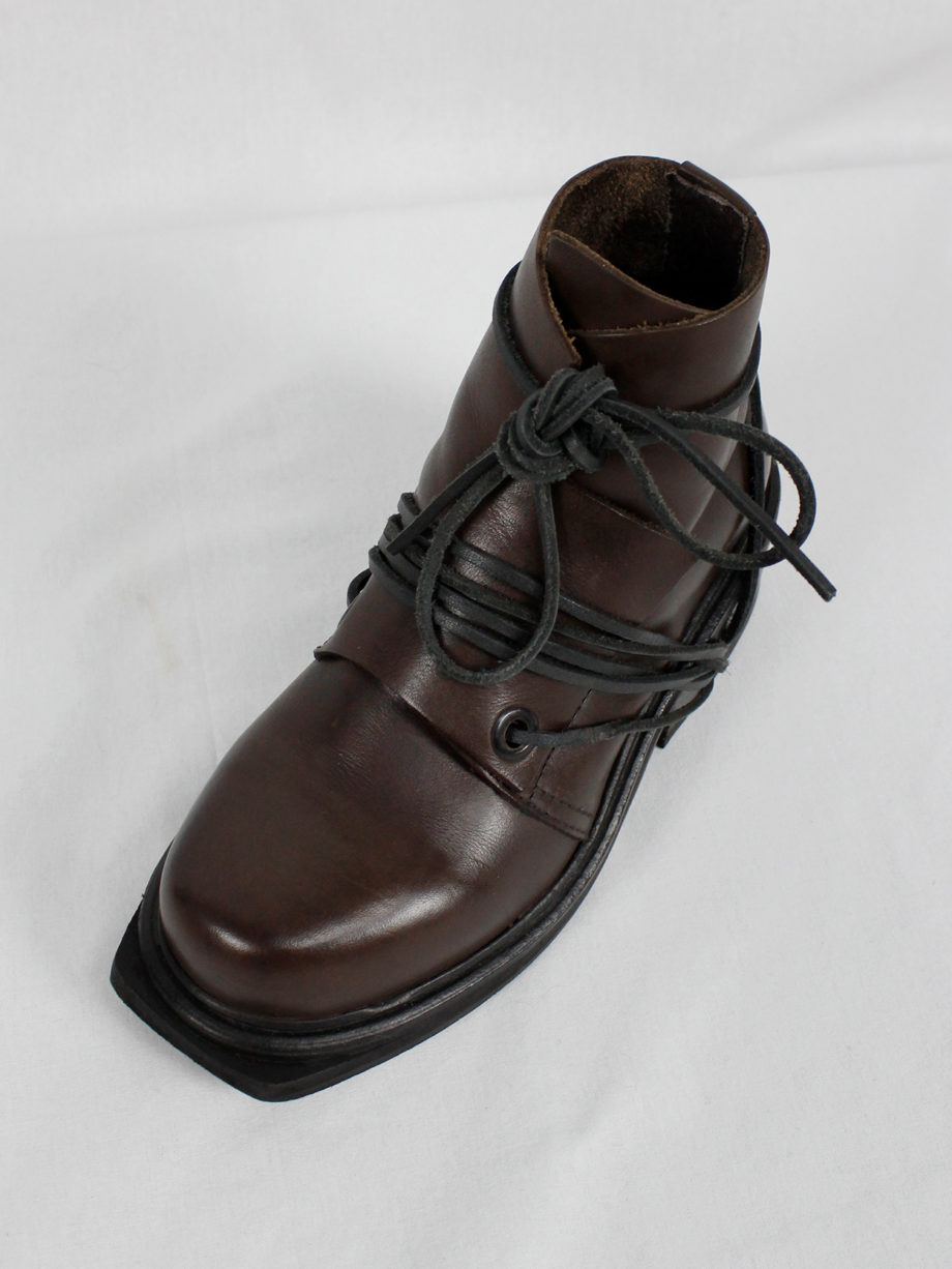 vaniitas Dirk Bikkembergs brown mountaineering boots with laces through the soles 1990s (12)