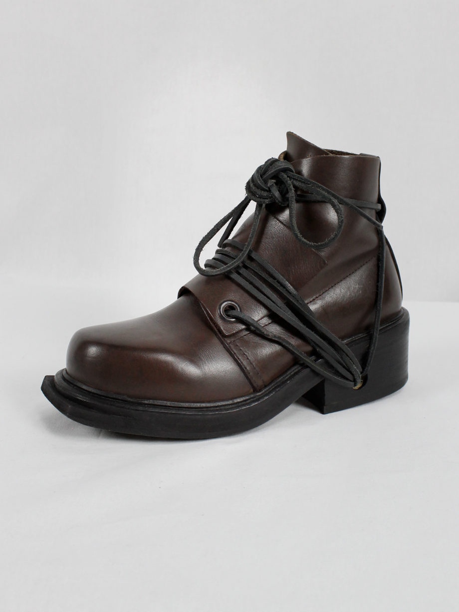 vaniitas Dirk Bikkembergs brown mountaineering boots with laces through the soles 1990s (19)