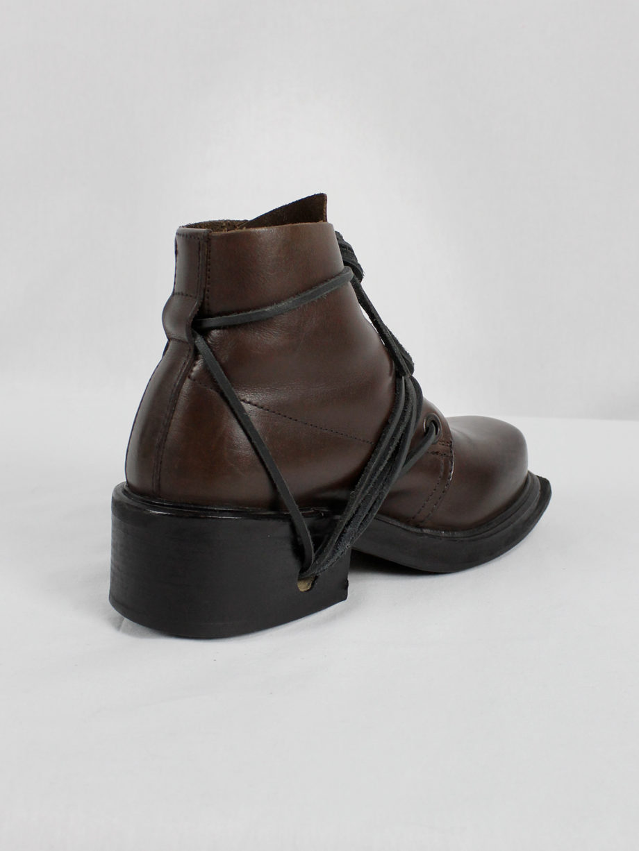vaniitas Dirk Bikkembergs brown mountaineering boots with laces through the soles 1990s (4)
