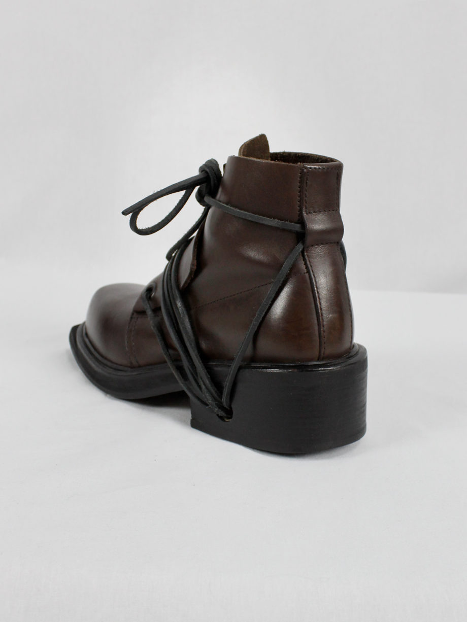 vaniitas Dirk Bikkembergs brown mountaineering boots with laces through the soles 1990s (6)