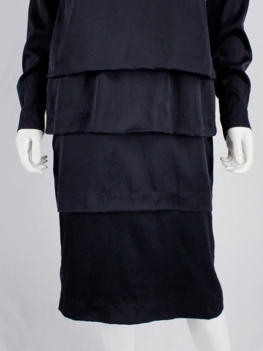 vaniitas Dries Van Noten dark purple dress with tiered skirt fall 2013 (7)