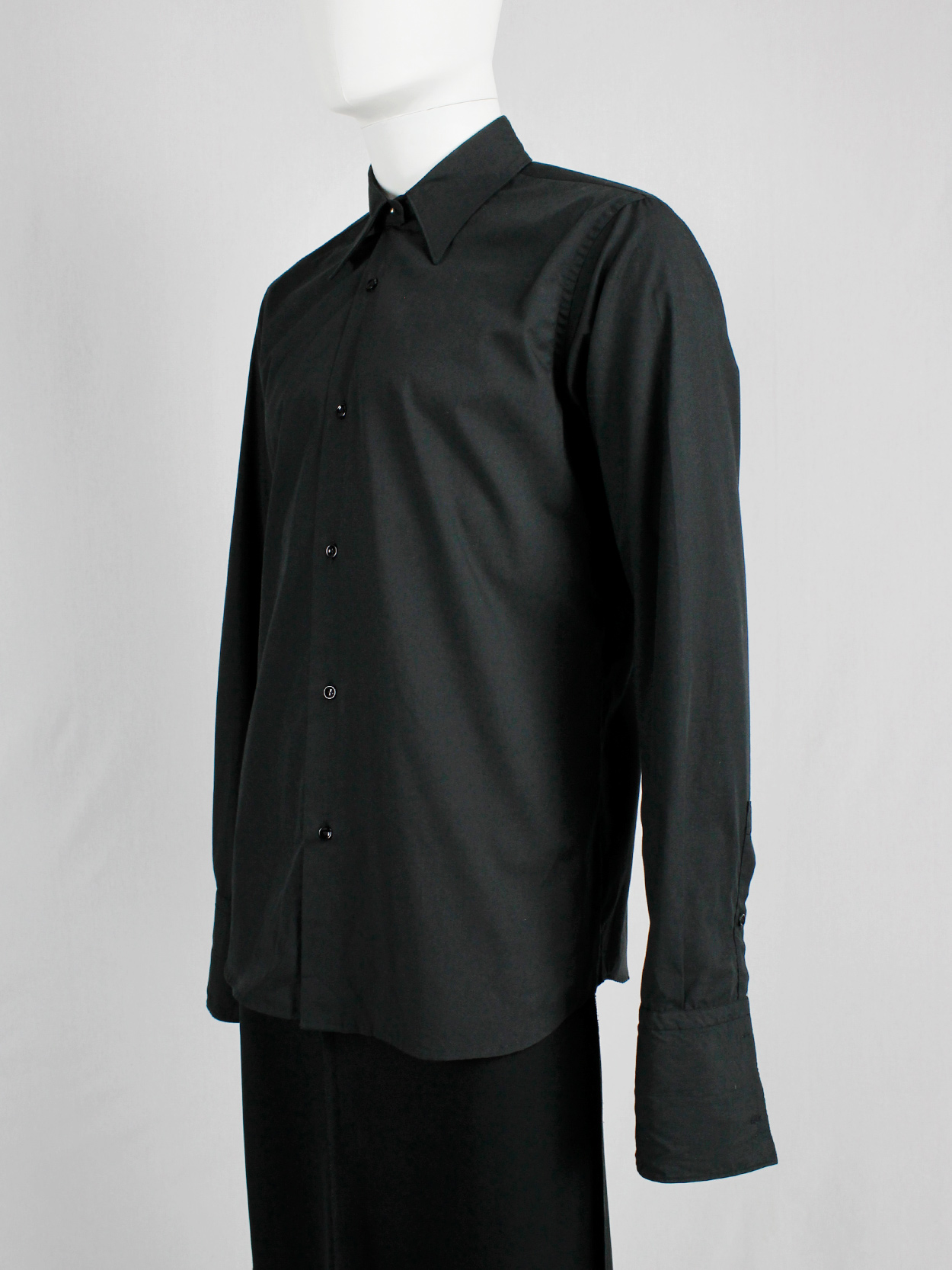 Maison Martin Margiela black shirt with detacheable collar — fall 2002 ...