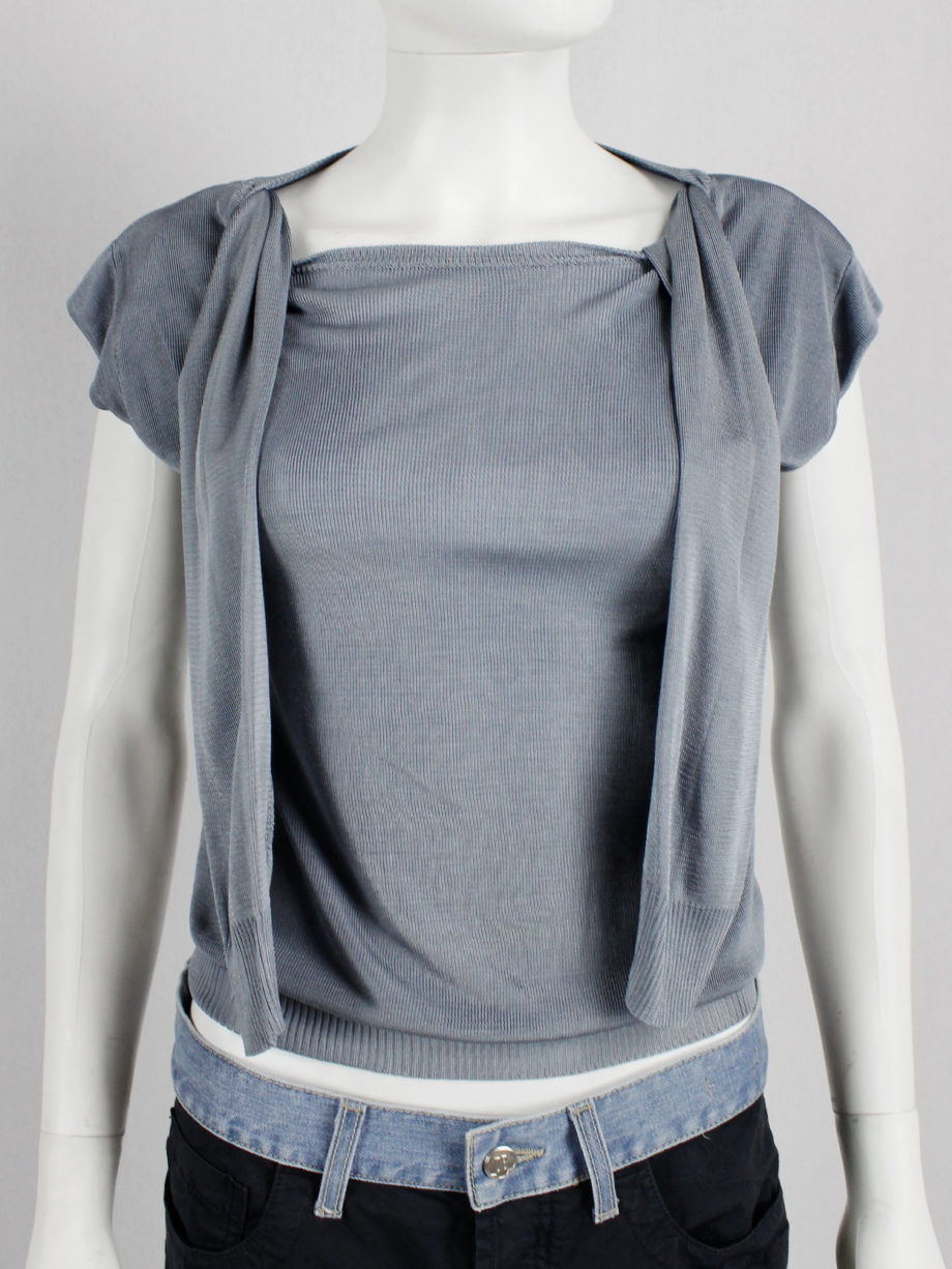 vaniitas Maison Martin Margiela blue jumper with the sleeves pulled inside out 1997 (1)
