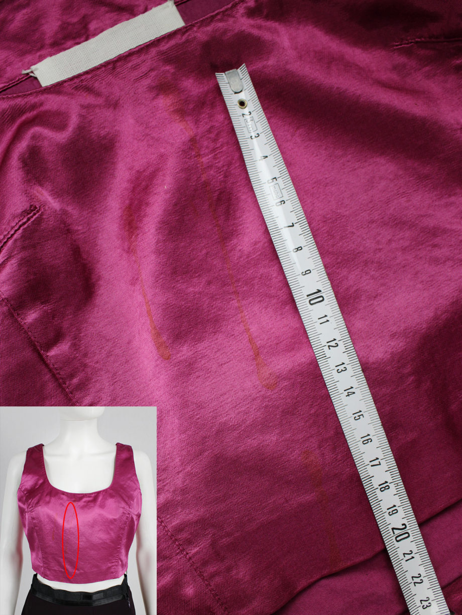 vaniitas Maison Martin Margiela pink cropped corset top in satin runway fall 1995 (10)