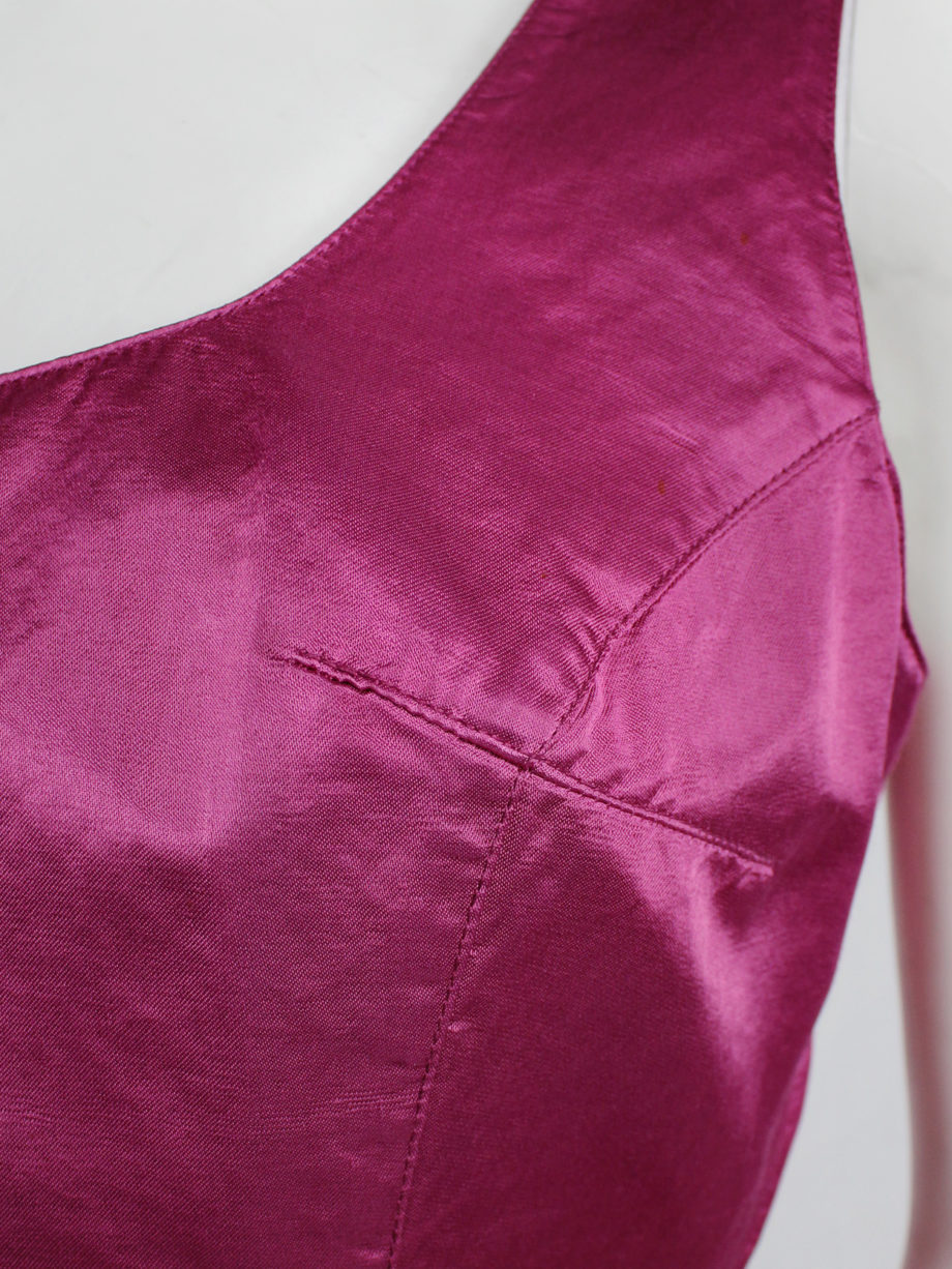 vaniitas Maison Martin Margiela pink cropped corset top in satin runway fall 1995 (4)