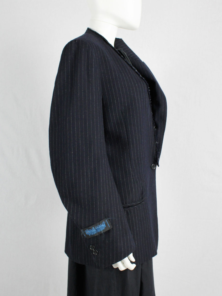 vaniitas Maison Martin Margiela pinstripe blazer with detached lapel and exclusive fabric tags fall 2004 (11)