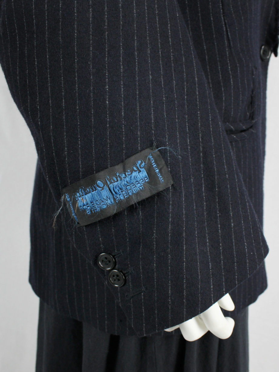 vaniitas Maison Martin Margiela pinstripe blazer with detached lapel and exclusive fabric tags fall 2004 (12)
