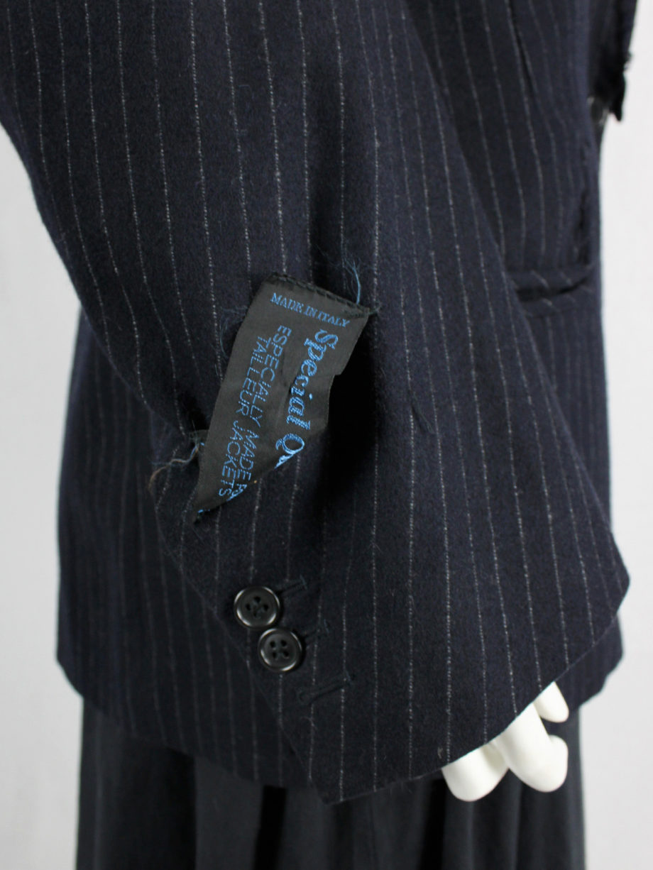 vaniitas Maison Martin Margiela pinstripe blazer with detached lapel and exclusive fabric tags fall 2004 (13)