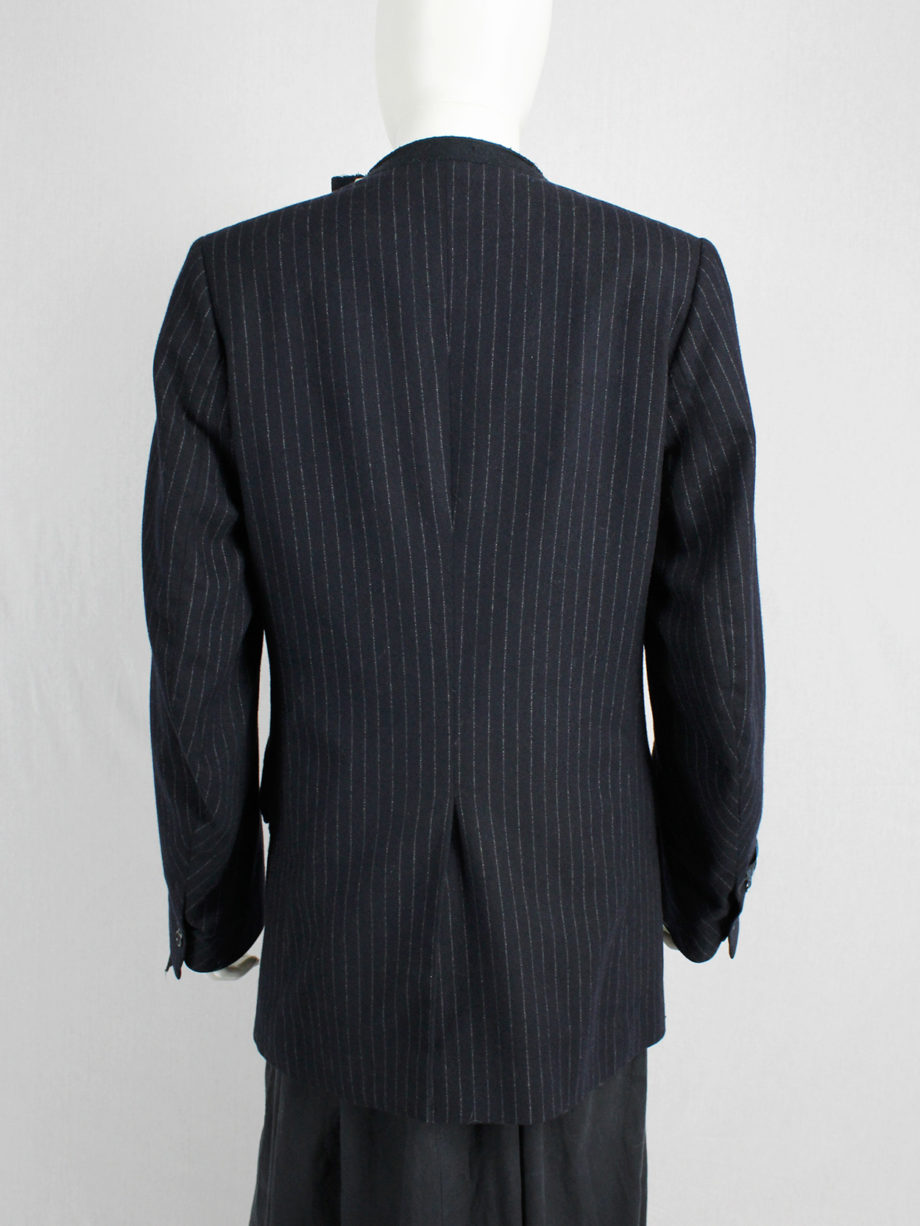 vaniitas Maison Martin Margiela pinstripe blazer with detached lapel and exclusive fabric tags fall 2004 (14)