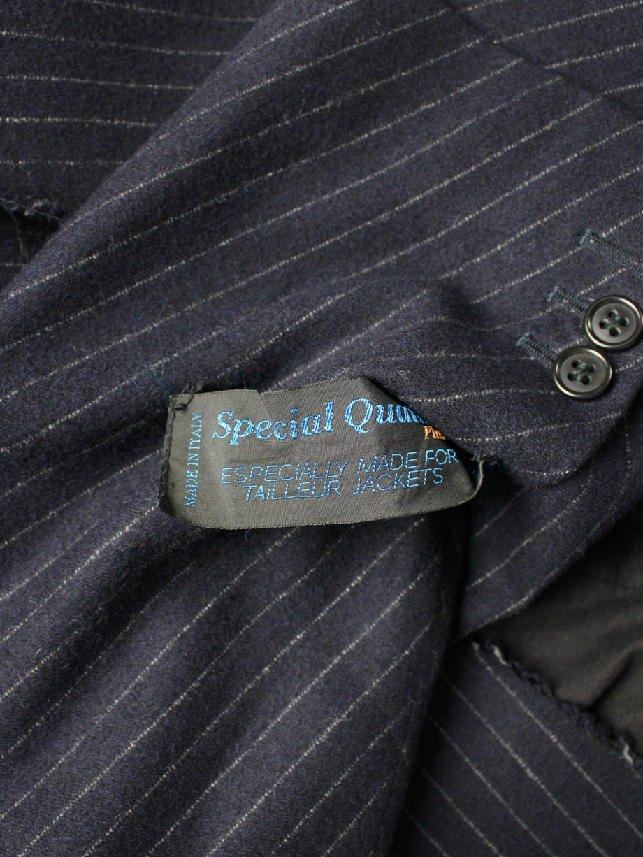 vaniitas Maison Martin Margiela pinstripe blazer with detached lapel and exclusive fabric tags fall 2004 (18)