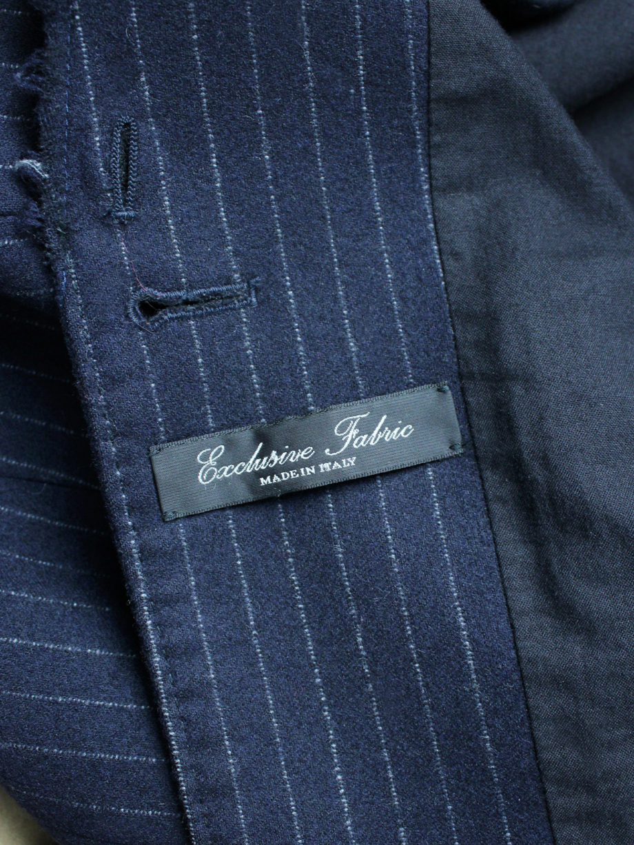 vaniitas Maison Martin Margiela pinstripe blazer with detached lapel and exclusive fabric tags fall 2004 (19)