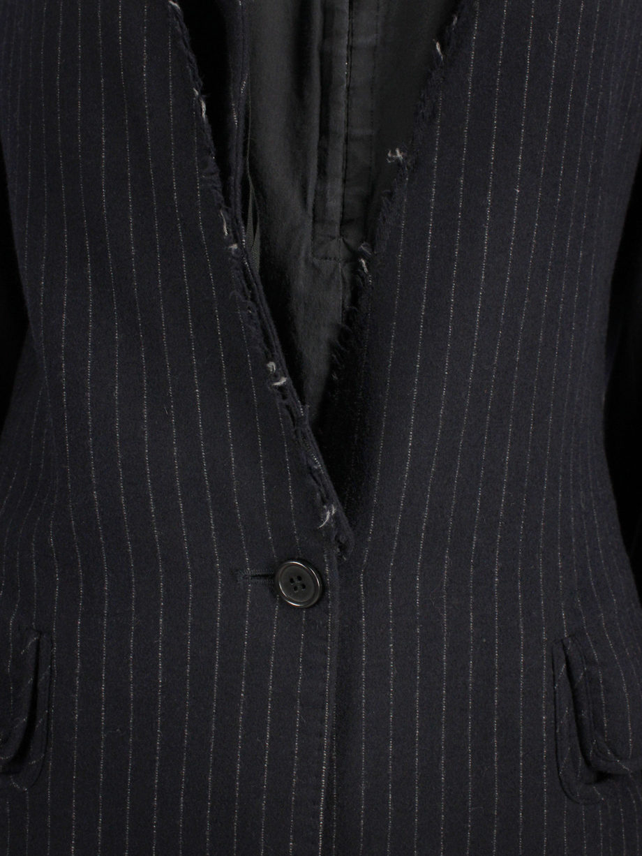 vaniitas Maison Martin Margiela pinstripe blazer with detached lapel and exclusive fabric tags fall 2004 (5)