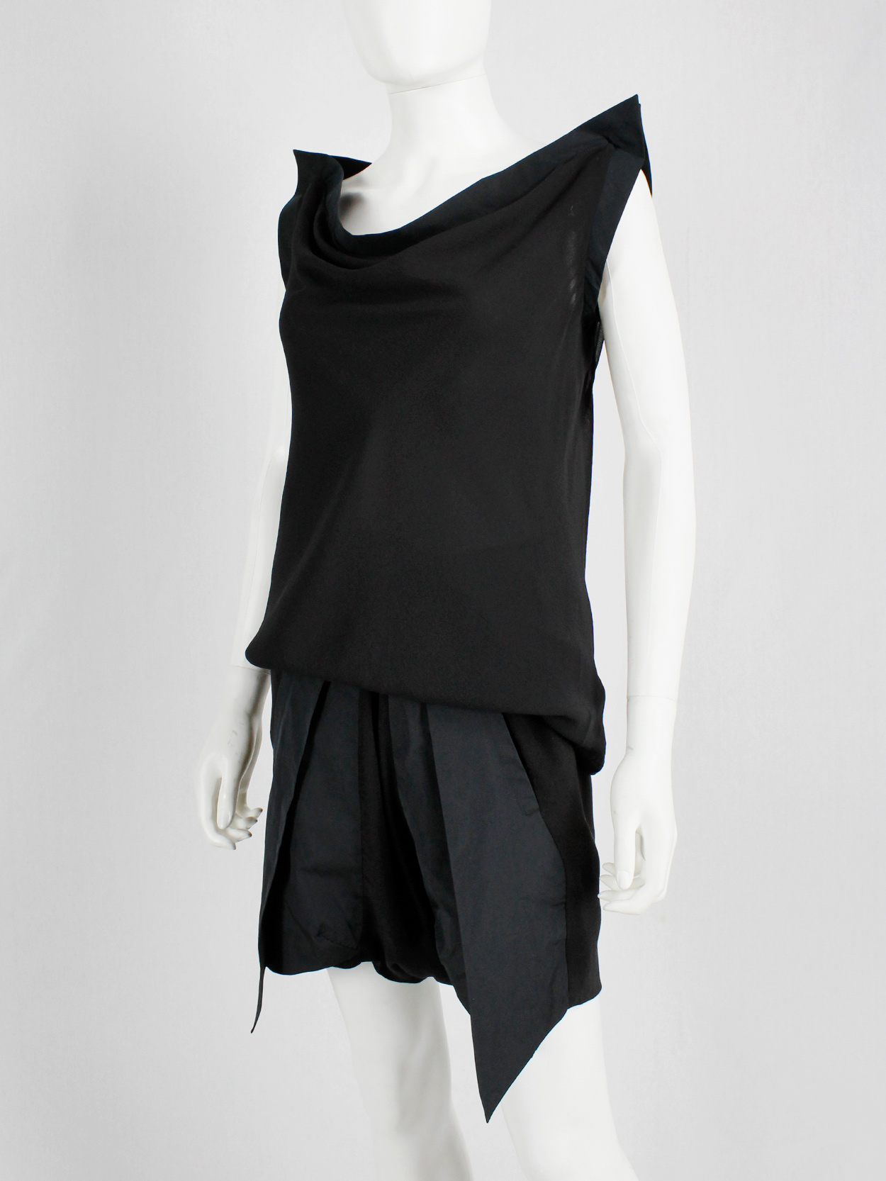 Rick Owens RELEASE black set of geometric top and shorts — spring 2010 ...