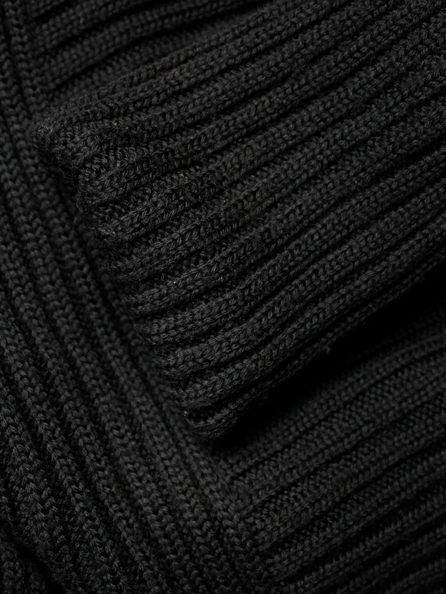 vaniitas Yohji Yamamoto black turleneck jumper with drooping side and extra long sleeves (10)