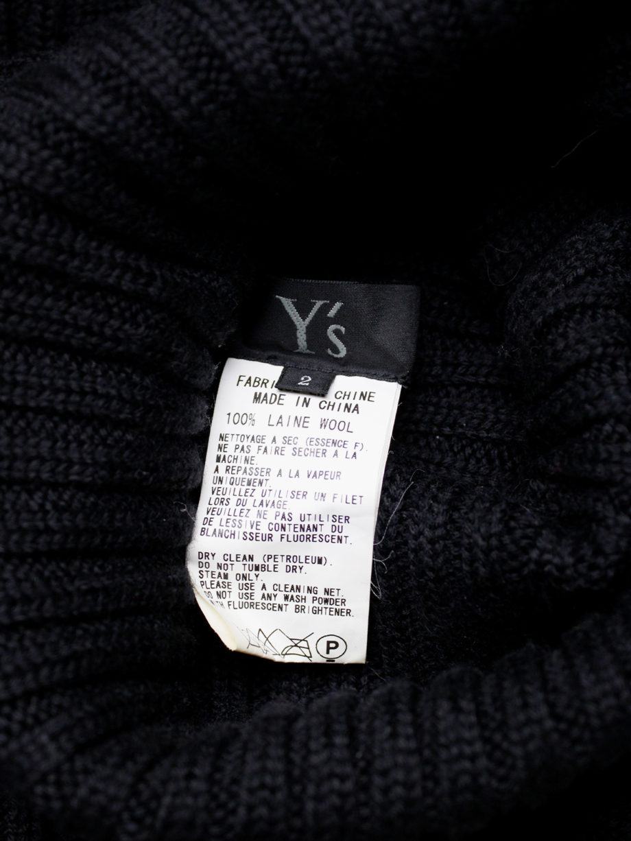 vaniitas Yohji Yamamoto black turleneck jumper with drooping side and extra long sleeves (9)