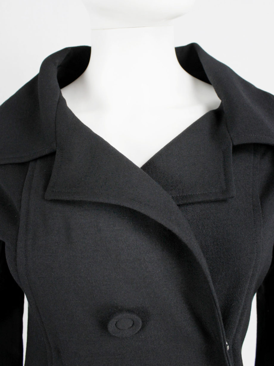 vaniitas Yohji Yamamoto black twinset-inspired dress with fabric covered buttons (12)