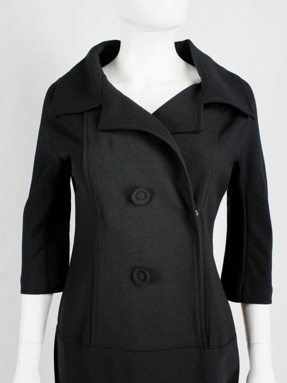 vaniitas Yohji Yamamoto black twinset-inspired dress with fabric covered buttons (14)