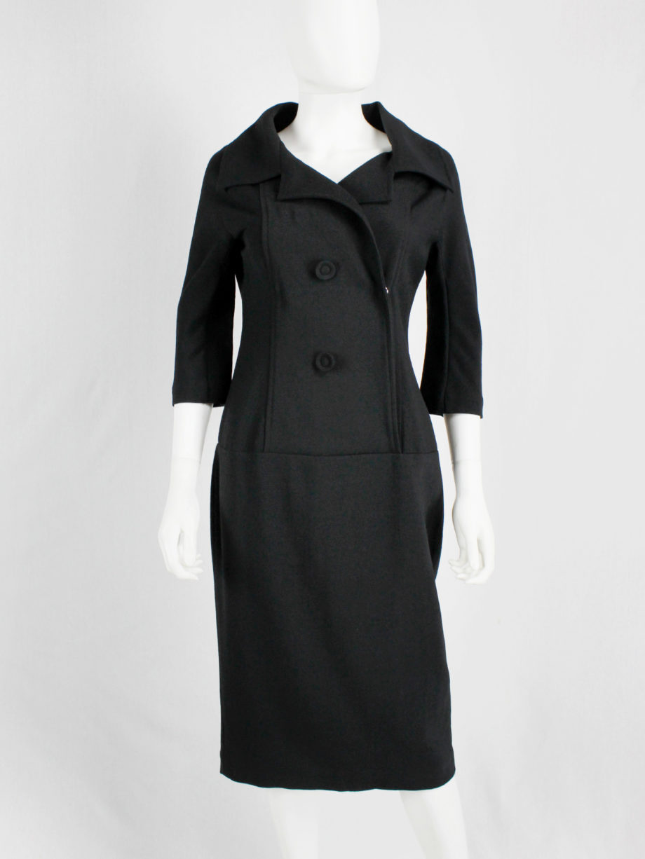 vaniitas Yohji Yamamoto black twinset-inspired dress with fabric covered buttons (15)