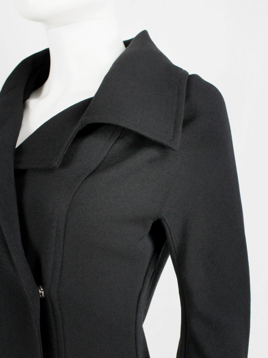 vaniitas Yohji Yamamoto black twinset-inspired dress with fabric covered buttons (2)