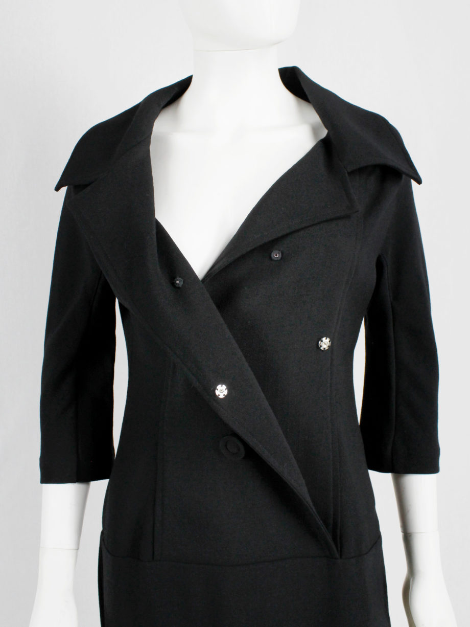 vaniitas Yohji Yamamoto black twinset-inspired dress with fabric covered buttons (7)