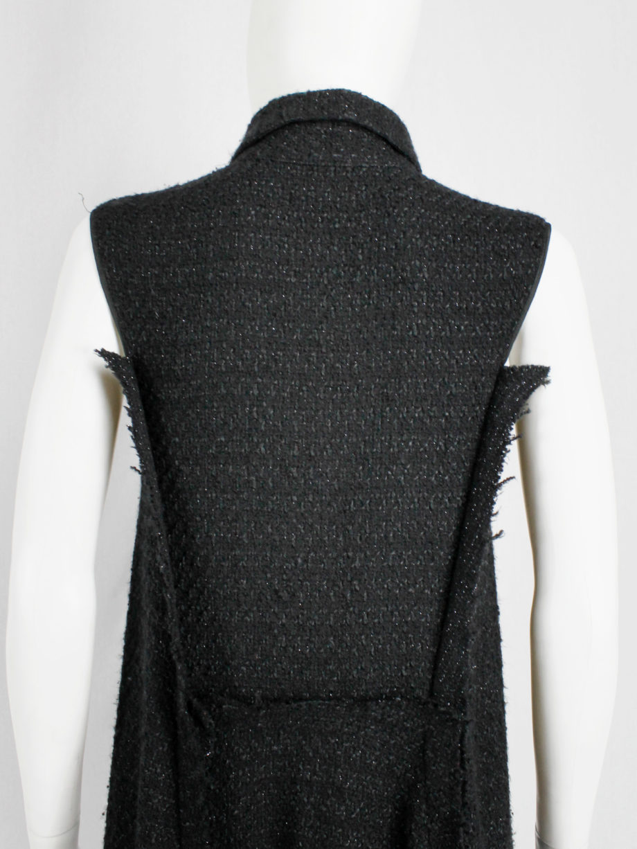vaniitas Yohji Yamamoto grey woven shirtdress with frayed panels (1)