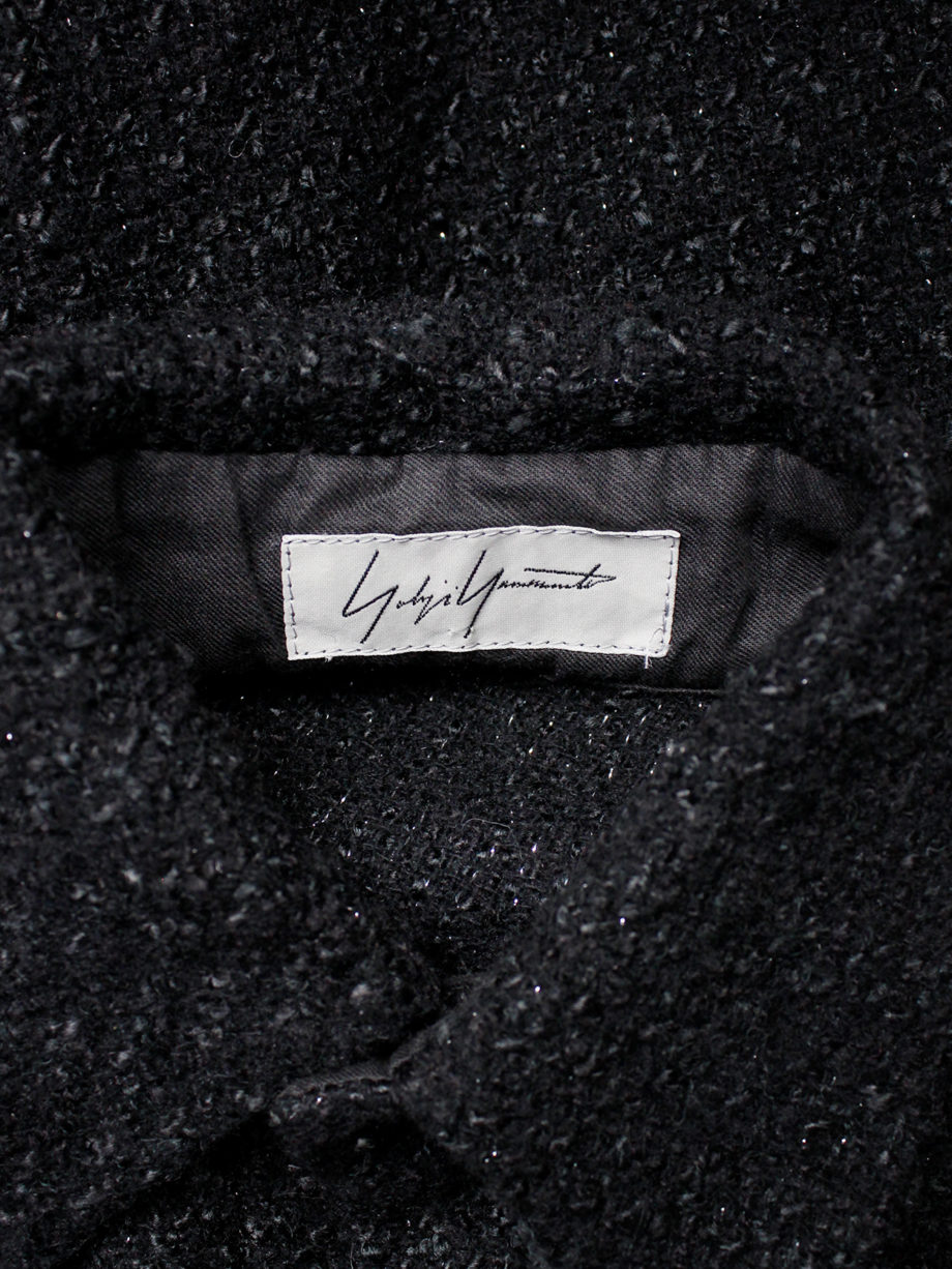 vaniitas Yohji Yamamoto grey woven shirtdress with frayed panels (5)