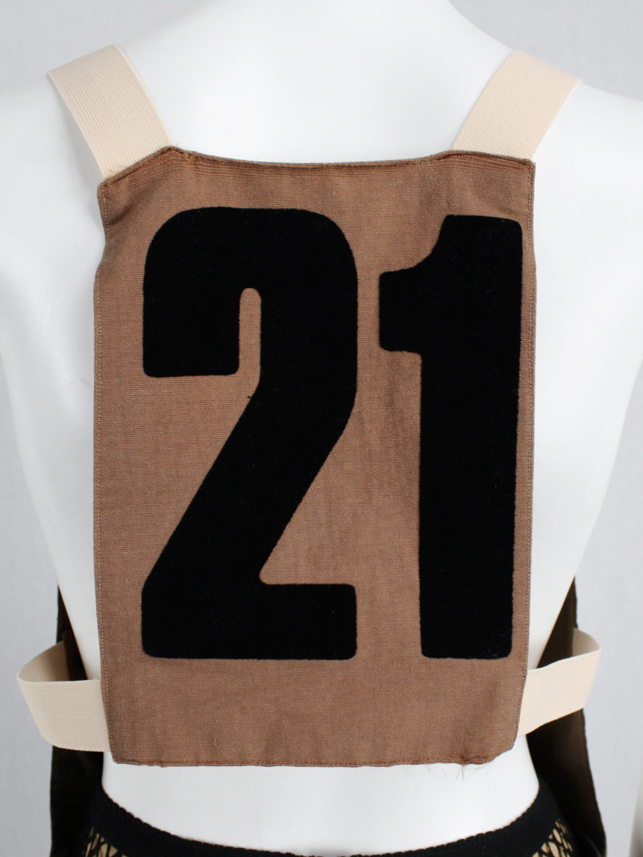 vaniitas af Vandevorst brown breastplate with back number 21 runway spring 2001 (7)
