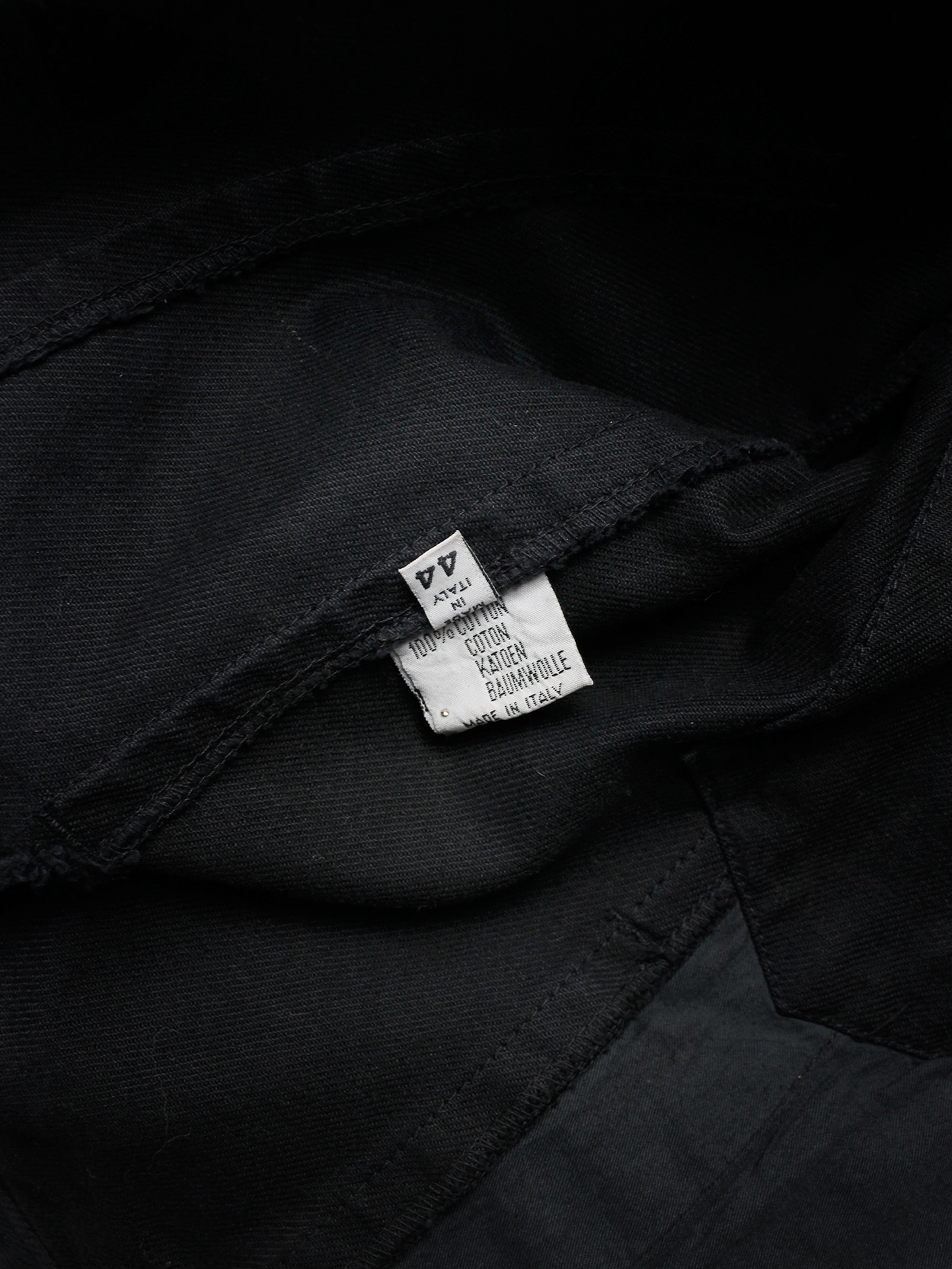 Maison Martin Margiela 6 black coated denim jacket — spring 1997 - V A ...