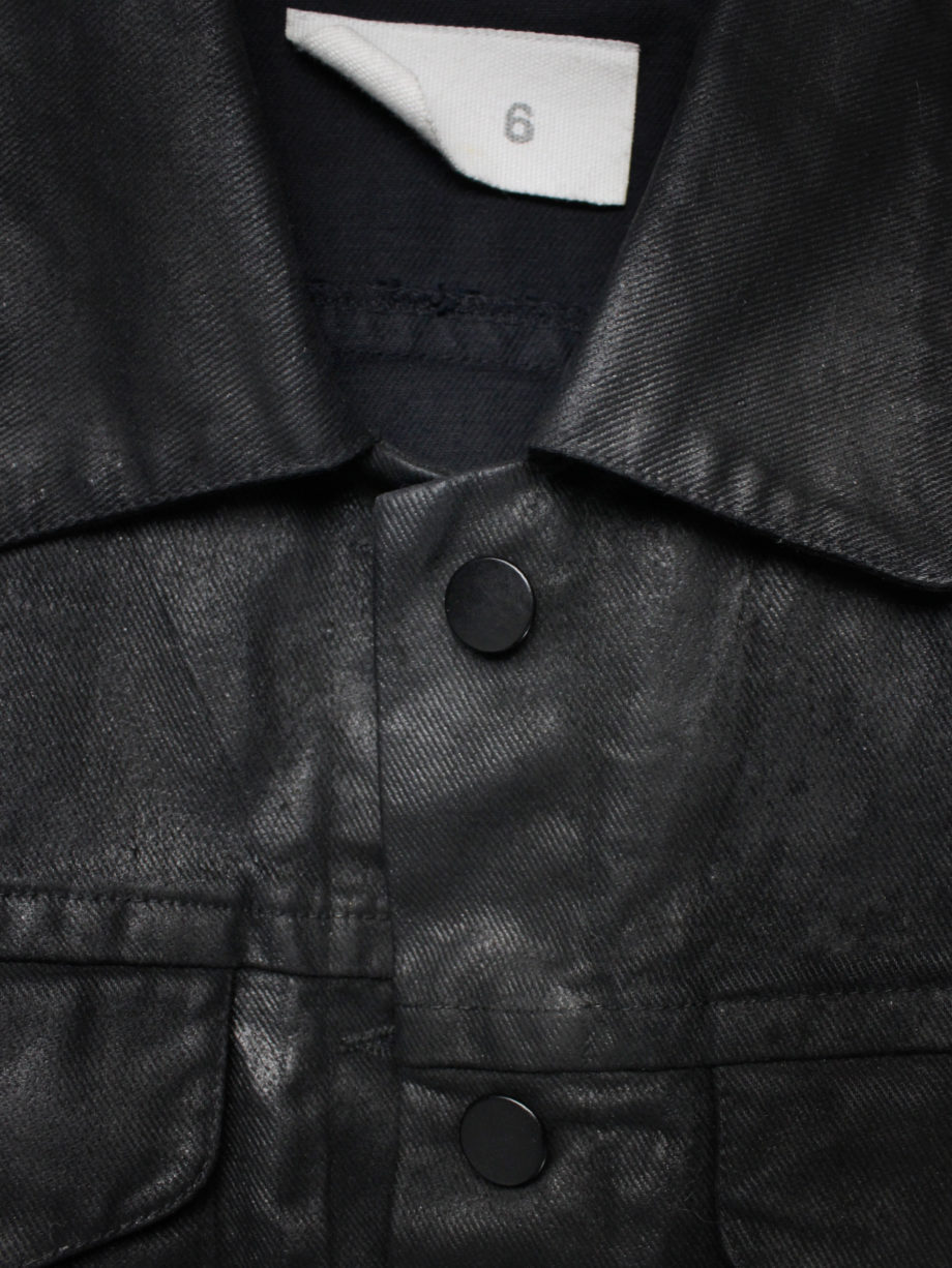vaniitas archive Maison Martin Margiela 6 black coated denim jacket 1997 (16)