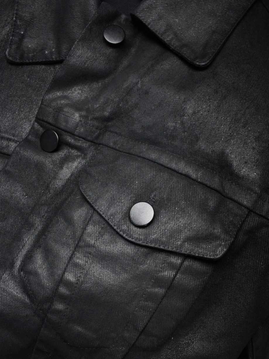 vaniitas archive Maison Martin Margiela 6 black coated denim jacket 1997 (17)