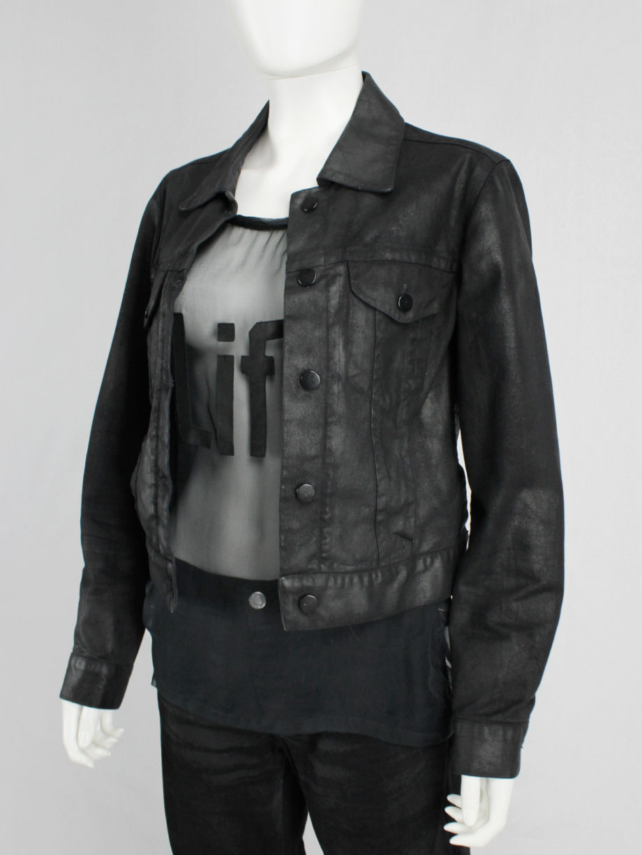 vaniitas archive Maison Martin Margiela 6 black coated denim jacket 1997 (3)