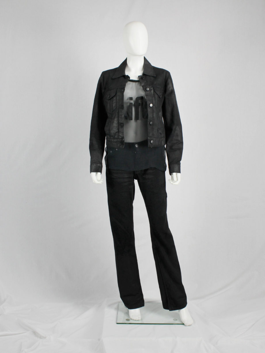 vaniitas archive Maison Martin Margiela 6 black coated denim jacket 1997 (4)