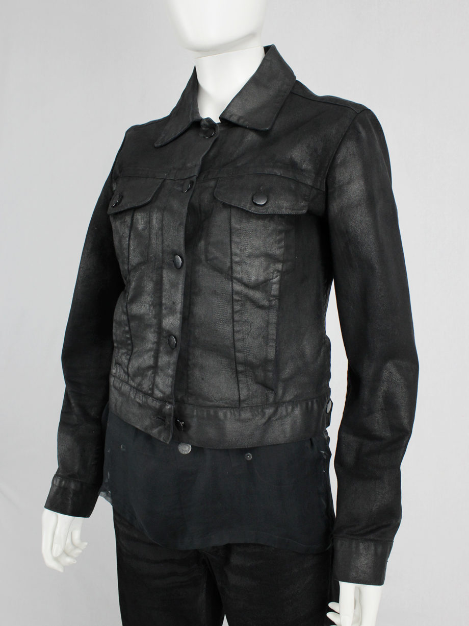 vaniitas archive Maison Martin Margiela 6 black coated denim jacket 1997 (9)