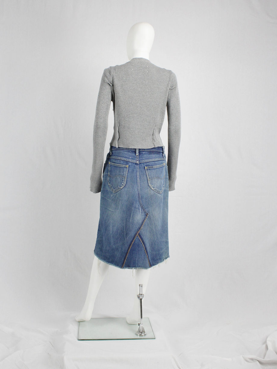 vaniitas vintage Maison Martin Margiela denim skirt made of denim trousers fall 1996 (2)