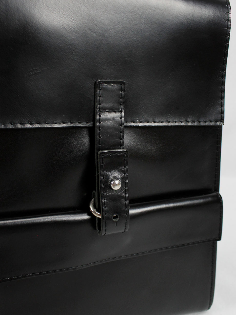 vaniitas vintage Ys Yohji Yamamoto black leather backpack (11)