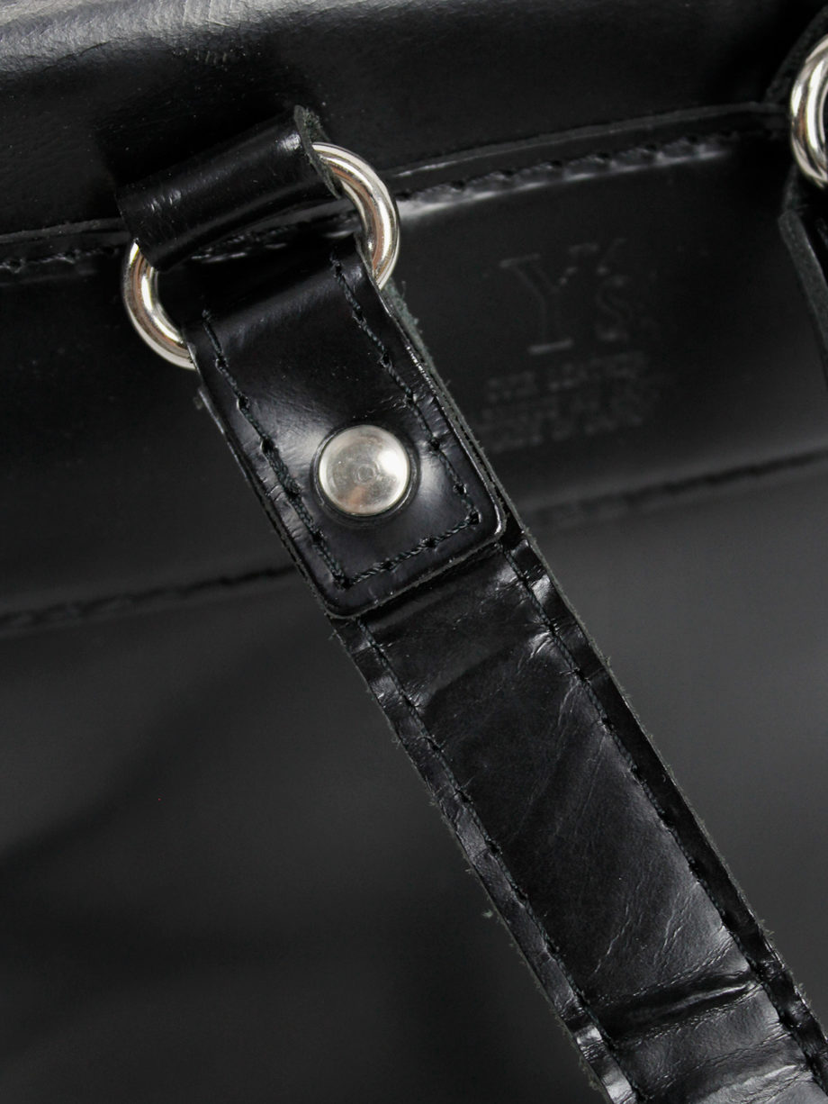 vaniitas vintage Ys Yohji Yamamoto black leather backpack (13)