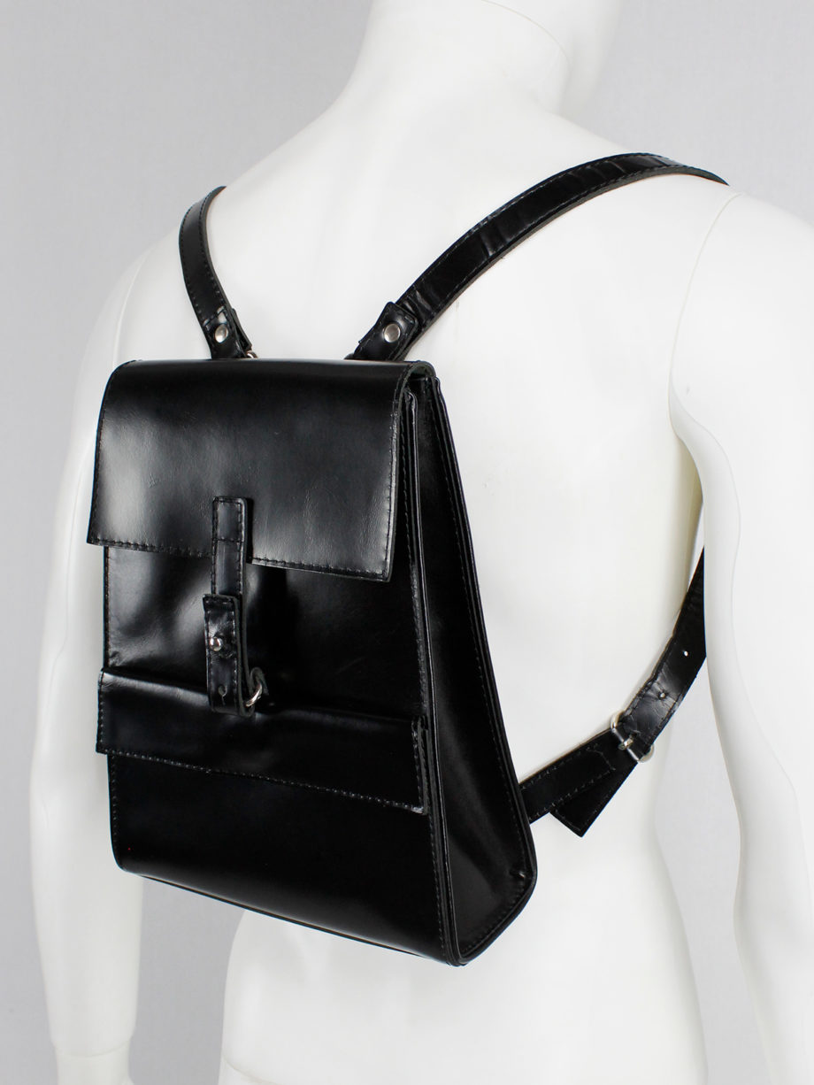 vaniitas vintage Ys Yohji Yamamoto black leather backpack (2)
