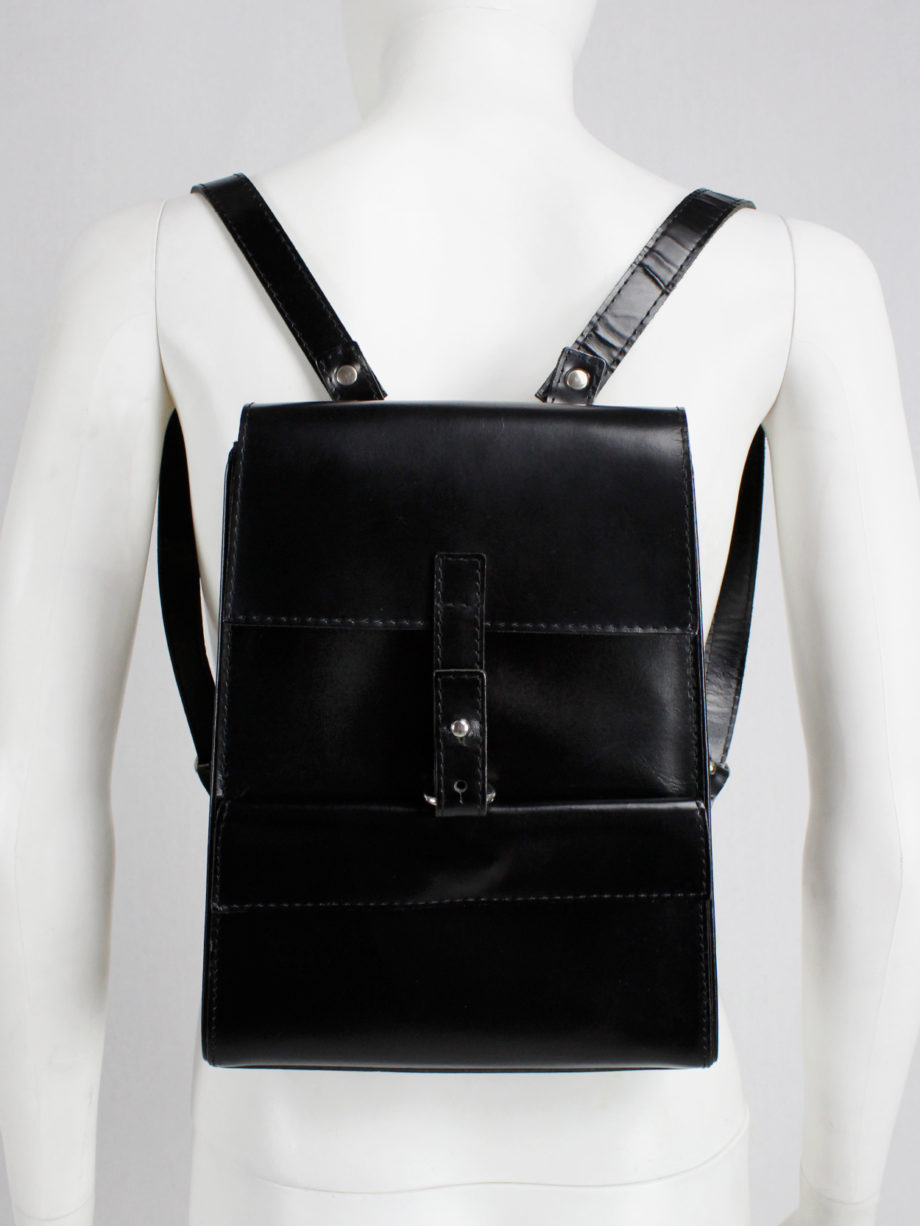 vaniitas vintage Ys Yohji Yamamoto black leather backpack (4)